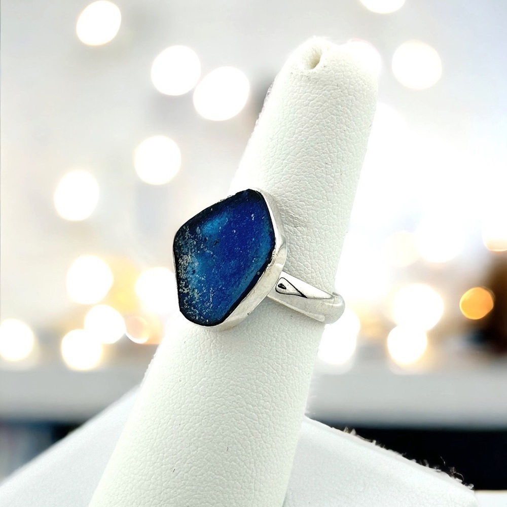 Holy Land Ancient Roman Glass Solid Sterling Silver Pendant Ring